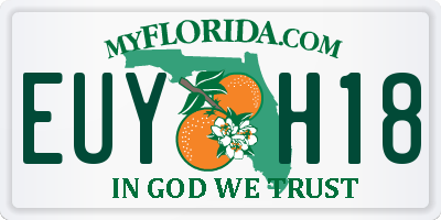 FL license plate EUYH18