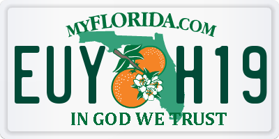 FL license plate EUYH19