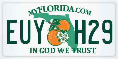 FL license plate EUYH29