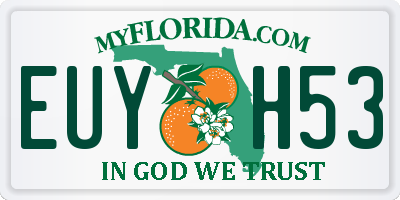 FL license plate EUYH53