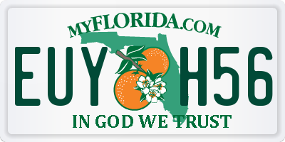 FL license plate EUYH56