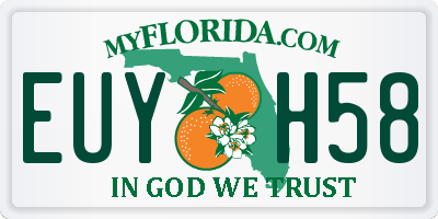 FL license plate EUYH58