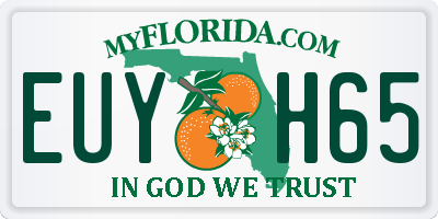 FL license plate EUYH65