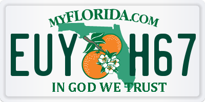 FL license plate EUYH67