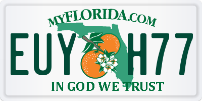 FL license plate EUYH77