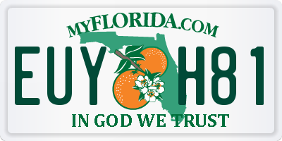 FL license plate EUYH81