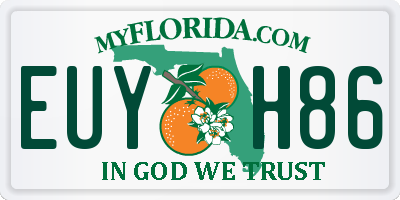 FL license plate EUYH86