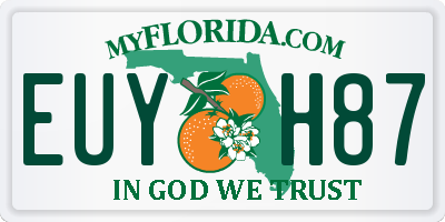 FL license plate EUYH87
