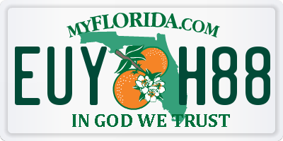 FL license plate EUYH88