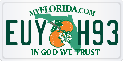 FL license plate EUYH93