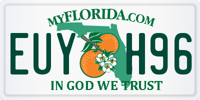 FL license plate EUYH96