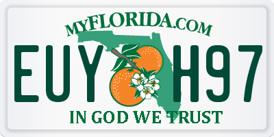 FL license plate EUYH97