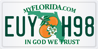 FL license plate EUYH98