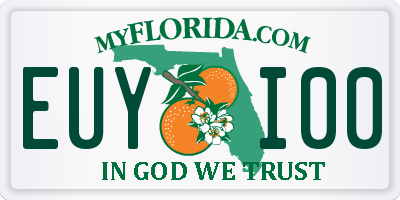 FL license plate EUYI00