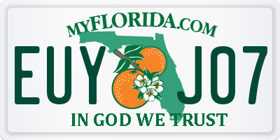 FL license plate EUYJ07