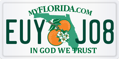 FL license plate EUYJ08