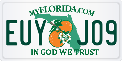 FL license plate EUYJ09