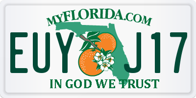 FL license plate EUYJ17