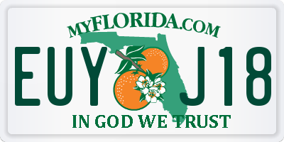 FL license plate EUYJ18