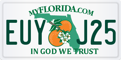 FL license plate EUYJ25
