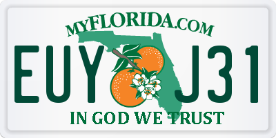 FL license plate EUYJ31