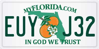 FL license plate EUYJ32