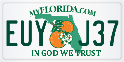 FL license plate EUYJ37