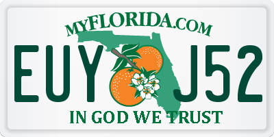 FL license plate EUYJ52