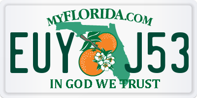 FL license plate EUYJ53