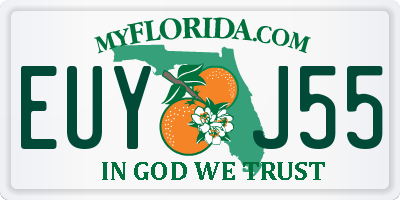 FL license plate EUYJ55