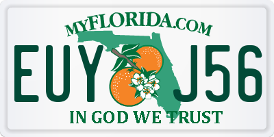 FL license plate EUYJ56