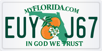 FL license plate EUYJ67