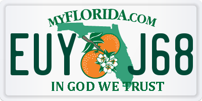 FL license plate EUYJ68