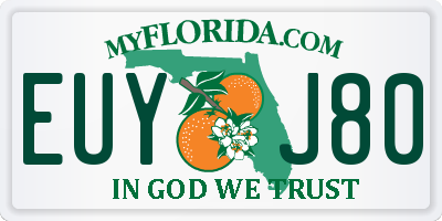 FL license plate EUYJ80