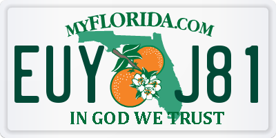 FL license plate EUYJ81