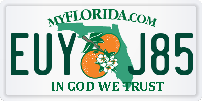 FL license plate EUYJ85
