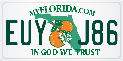 FL license plate EUYJ86