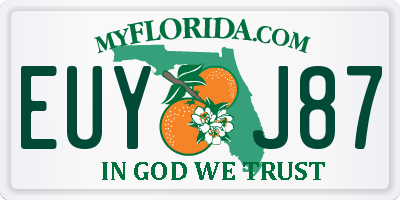 FL license plate EUYJ87