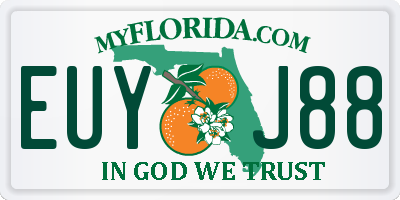 FL license plate EUYJ88