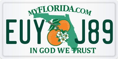 FL license plate EUYJ89