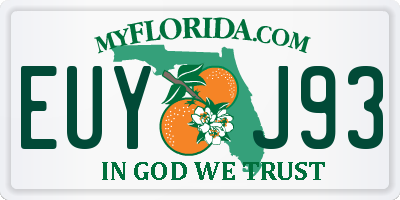FL license plate EUYJ93