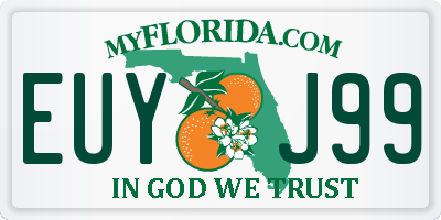 FL license plate EUYJ99