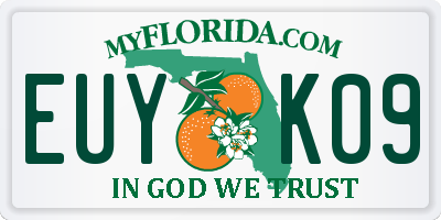 FL license plate EUYK09