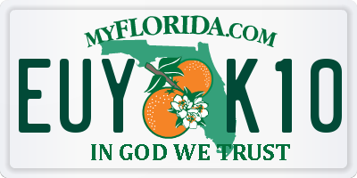 FL license plate EUYK10