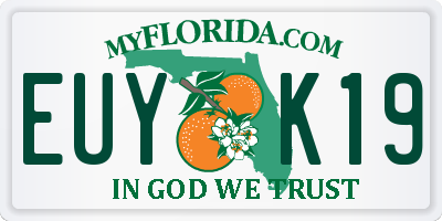 FL license plate EUYK19