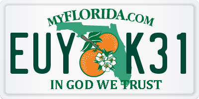 FL license plate EUYK31