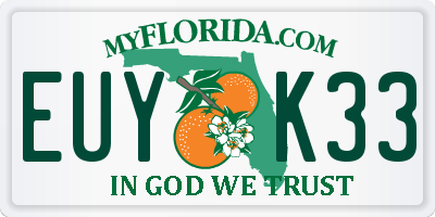 FL license plate EUYK33