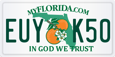 FL license plate EUYK50