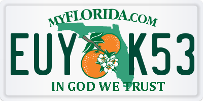 FL license plate EUYK53