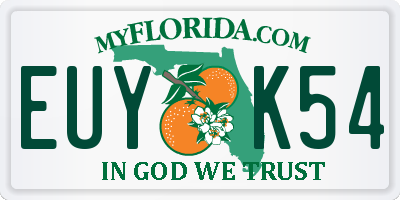 FL license plate EUYK54